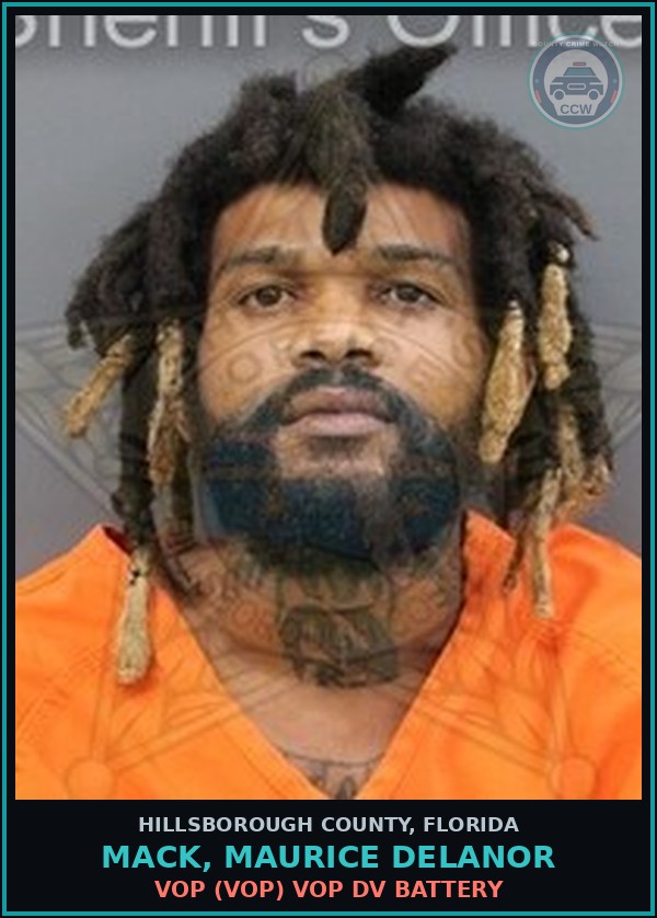 Booking mugshot of MACK, MAURICE DELANOR in Hillsborough County