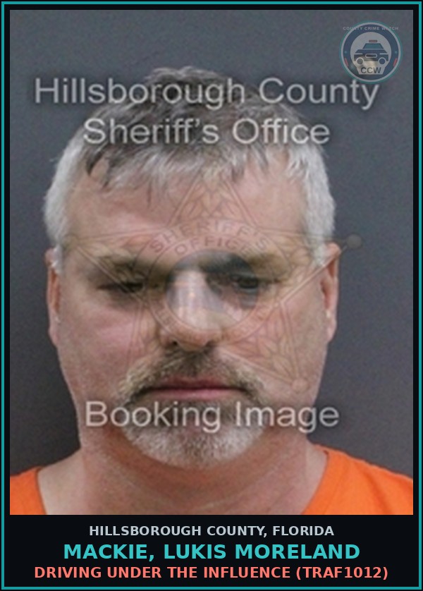 Booking mugshot of MACKIE, LUKIS MORELAND in Hillsborough County