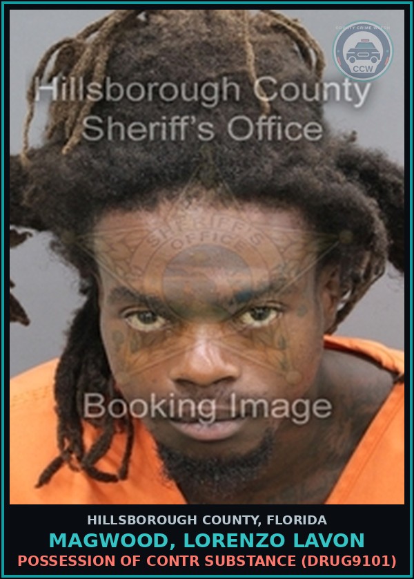 Booking mugshot of MAGWOOD, LORENZO LAVON in Hillsborough County