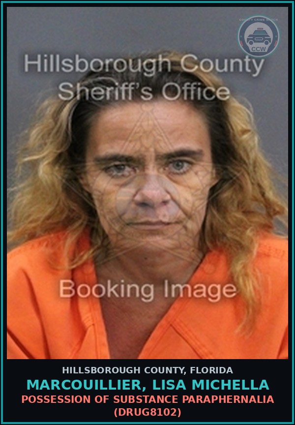 Booking mugshot of MARCOUILLIER, LISA MICHELLA in Hillsborough County