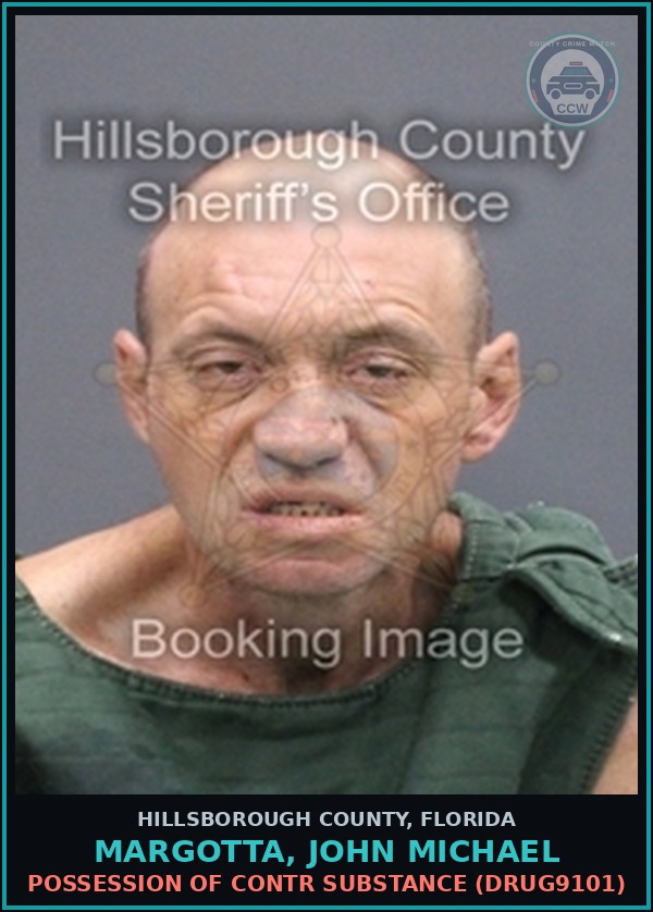 Booking mugshot of MARGOTTA, JOHN MICHAEL in Hillsborough County