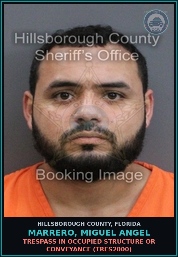 Booking mugshot of MARRERO, MIGUEL ANGEL in Hillsborough County
