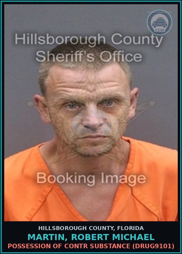 Booking mugshot of MARTIN, ROBERT MICHAEL in Hillsborough County
