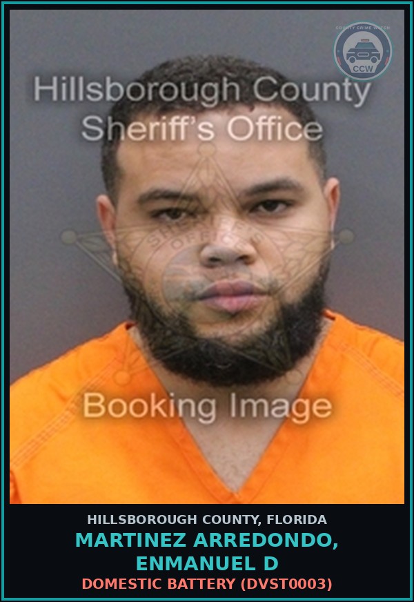 Booking mugshot of MARTINEZ ARREDONDO, ENMANUEL D in Hillsborough County