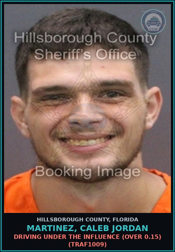 Booking mugshot of MARTINEZ, CALEB JORDAN in Hillsborough County