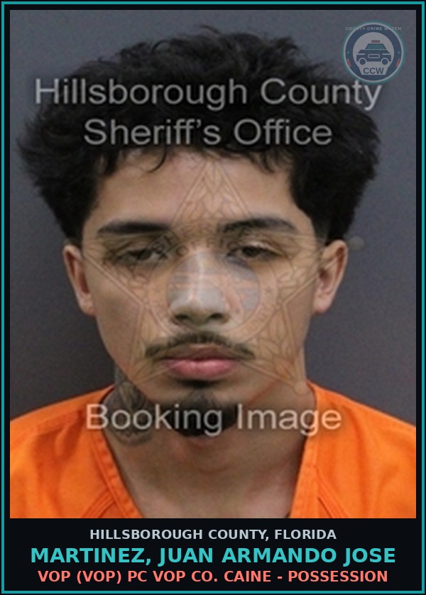 Booking mugshot of MARTINEZ, JUAN ARMANDO JOSE in Hillsborough County