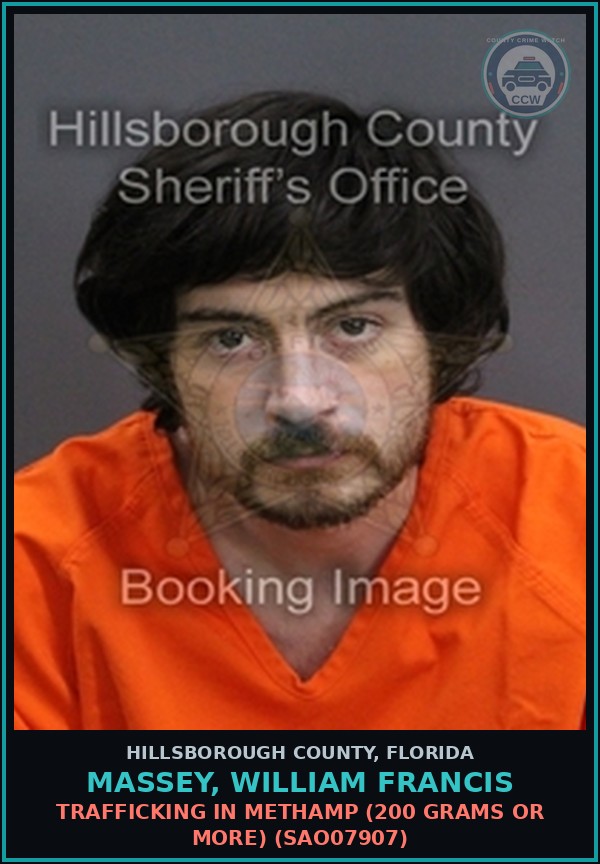 Booking mugshot of MASSEY, WILLIAM FRANCIS in Hillsborough County