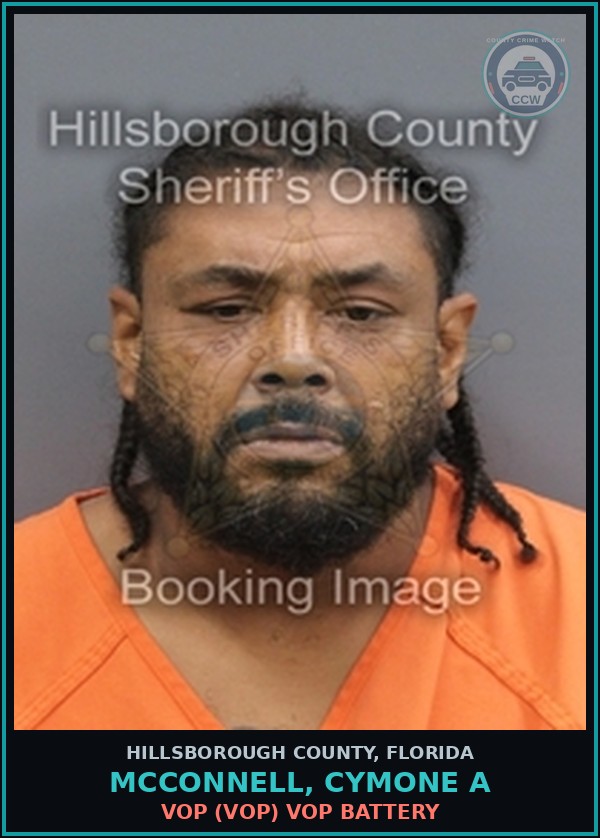 Booking mugshot of MCCONNELL, CYMONE A in Hillsborough County