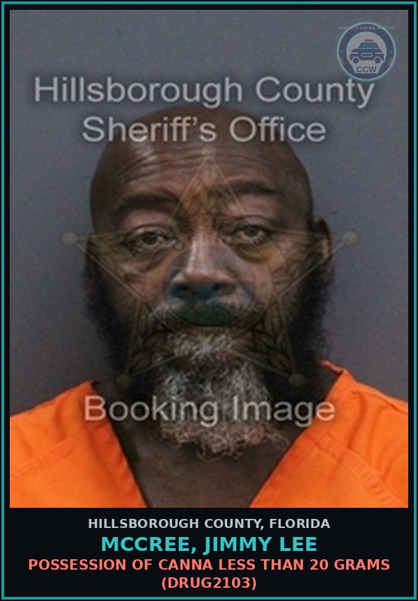 Booking mugshot of MCCREE, JIMMY LEE in Hillsborough County