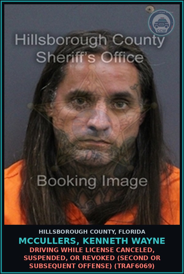 Booking mugshot of MCCULLERS, KENNETH WAYNE in Hillsborough County