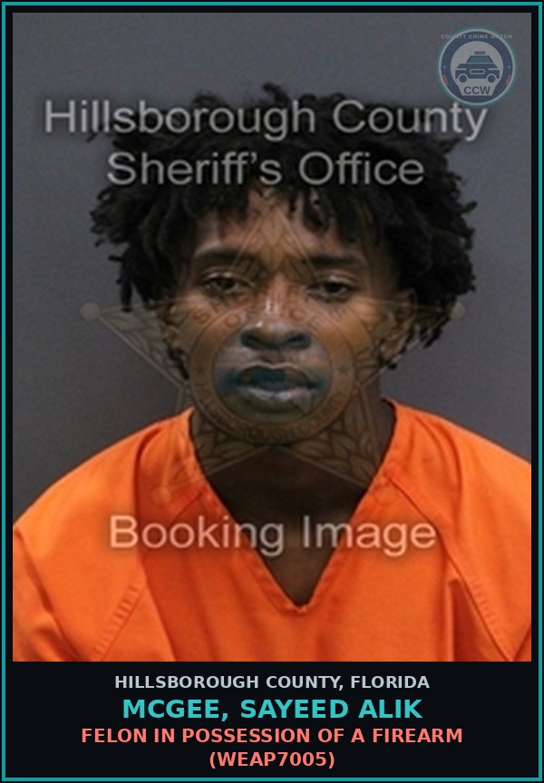 Booking mugshot of MCGEE, SAYEED ALIK in Hillsborough County