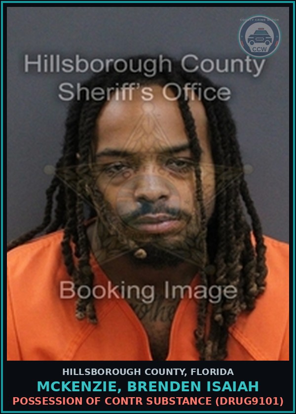 Booking mugshot of MCKENZIE, BRENDEN ISAIAH in Hillsborough County