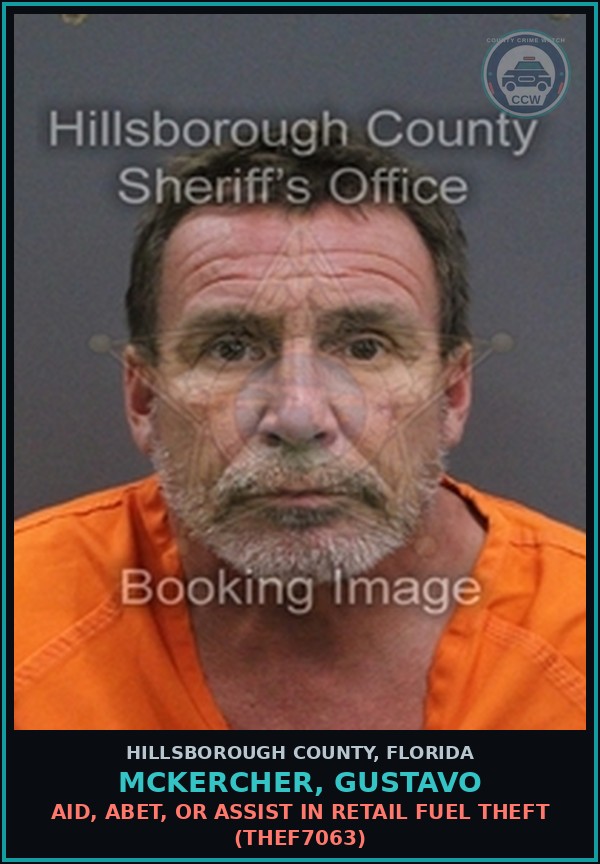Booking mugshot of MCKERCHER, GUSTAVO in Hillsborough County
