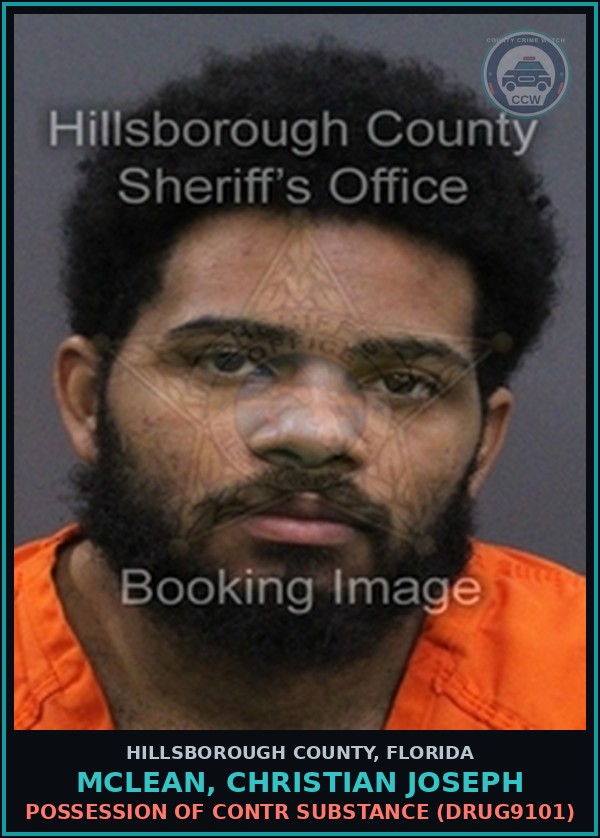 Booking mugshot of MCLEAN, CHRISTIAN JOSEPH in Hillsborough County