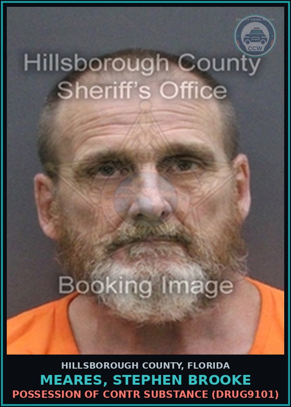 Booking mugshot of MEARES, STEPHEN BROOKE in Hillsborough County