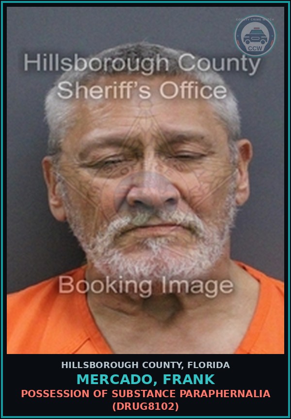 Booking mugshot of MERCADO, FRANK in Hillsborough County