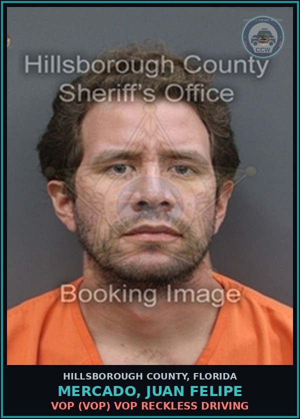 Booking mugshot of MERCADO, JUAN FELIPE in Hillsborough County