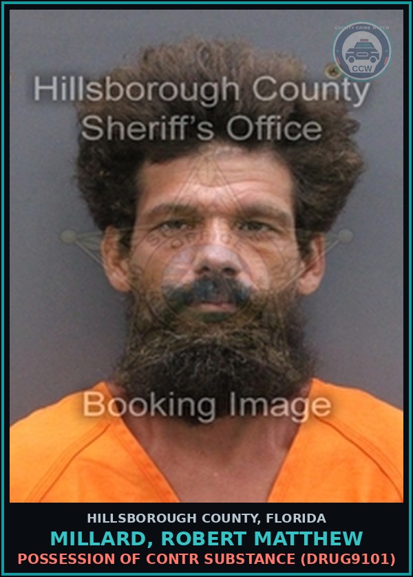 Booking mugshot of MILLARD, ROBERT MATTHEW in Hillsborough County