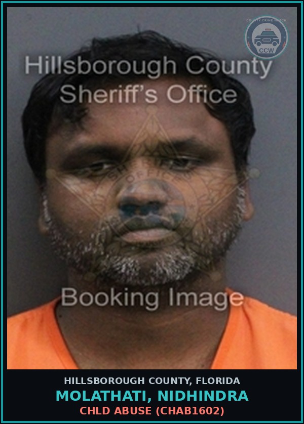 Booking mugshot of MOLATHATI, NIDHINDRA in Hillsborough County