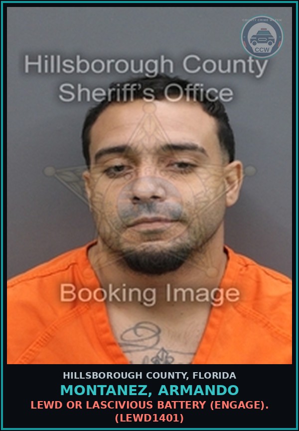 Booking mugshot of MONTANEZ, ARMANDO in Hillsborough County