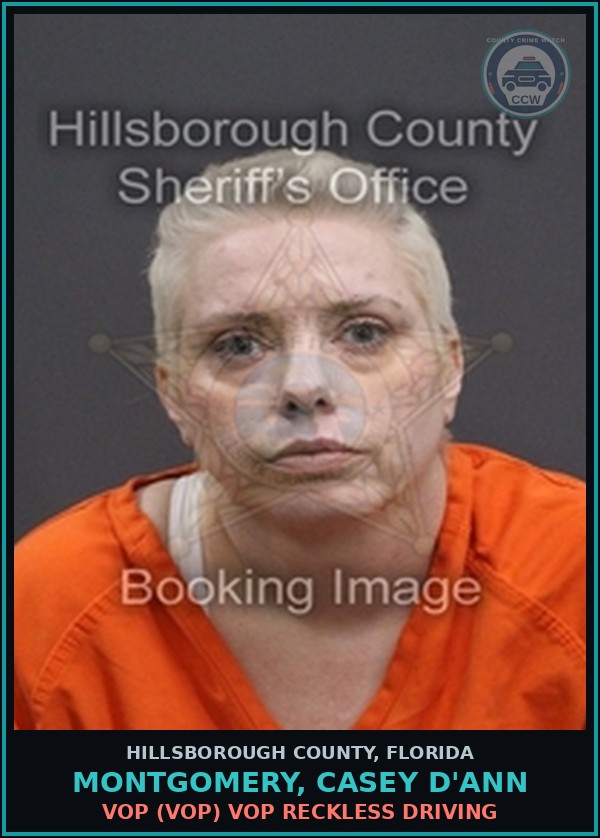 Booking mugshot of MONTGOMERY, CASEY D'ANN in Hillsborough County