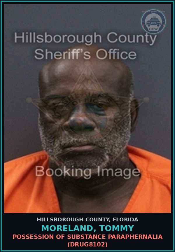 Booking mugshot of MORELAND, TOMMY in Hillsborough County