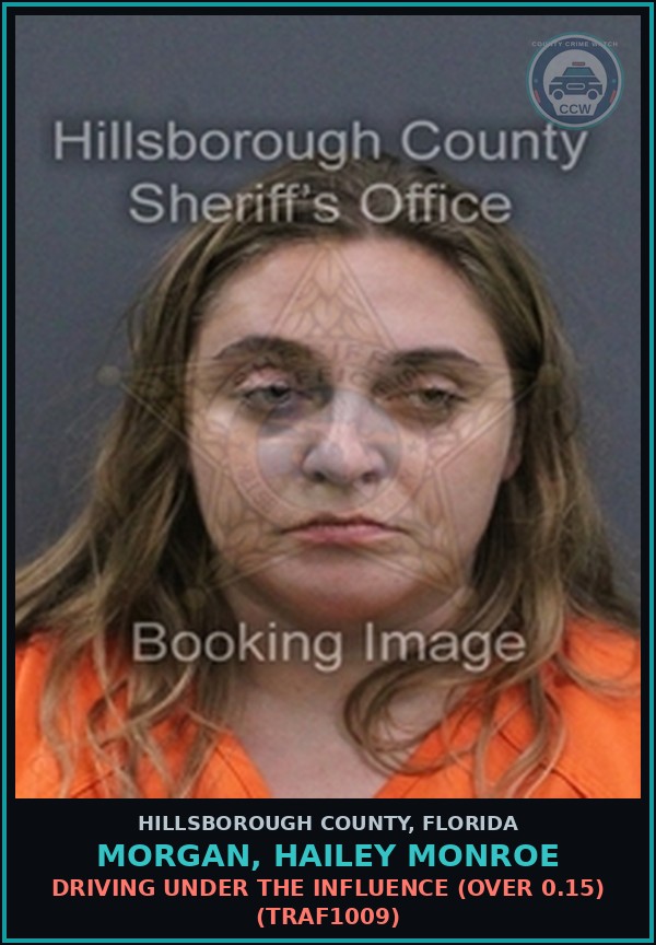 Booking mugshot of MORGAN, HAILEY MONROE in Hillsborough County