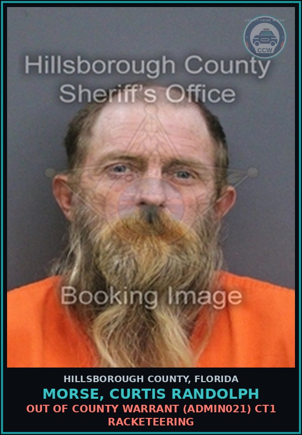 Booking mugshot of MORSE, CURTIS RANDOLPH in Hillsborough County