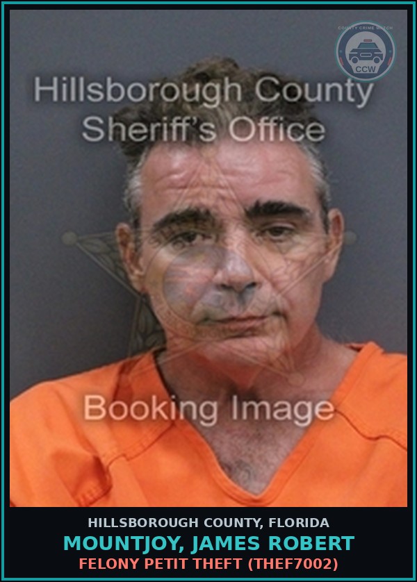 Booking mugshot of MOUNTJOY, JAMES ROBERT in Hillsborough County