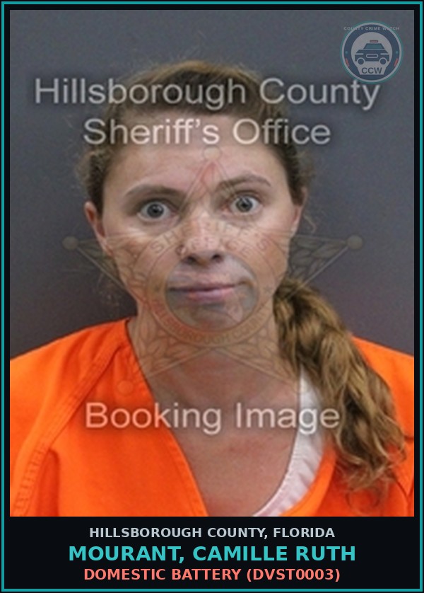 Booking mugshot of MOURANT, CAMILLE RUTH in Hillsborough County