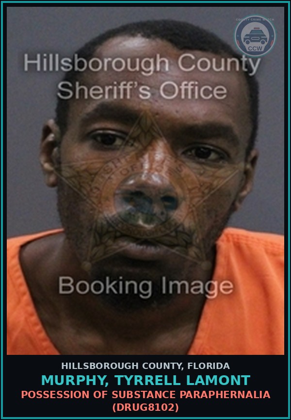 Booking mugshot of MURPHY, TYRRELL LAMONT in Hillsborough County