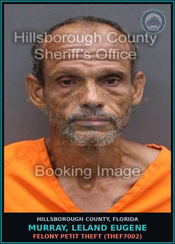 Booking mugshot of MURRAY, LELAND EUGENE in Hillsborough County