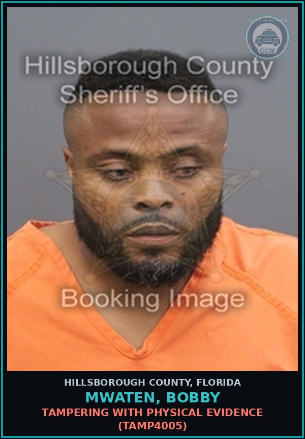 Booking mugshot of MWATEN, BOBBY in Hillsborough County