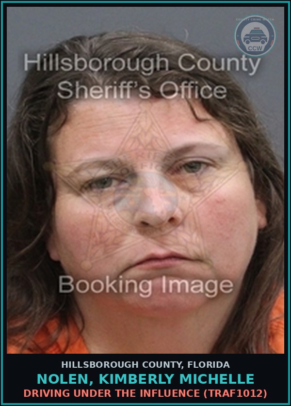 Booking mugshot of NOLEN, KIMBERLY MICHELLE in Hillsborough County