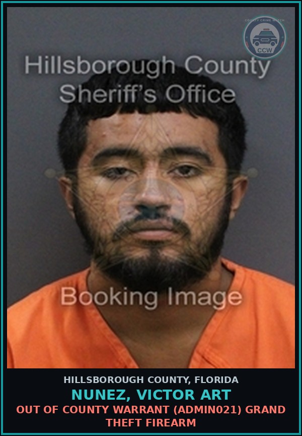 Booking mugshot of NUNEZ, VICTOR ART in Hillsborough County