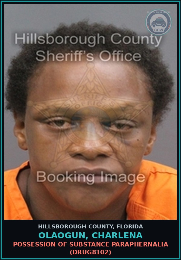 Booking mugshot of OLAOGUN, CHARLENA in Hillsborough County