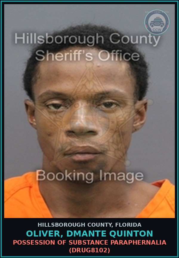 Booking mugshot of OLIVER, DMANTE QUINTON in Hillsborough County