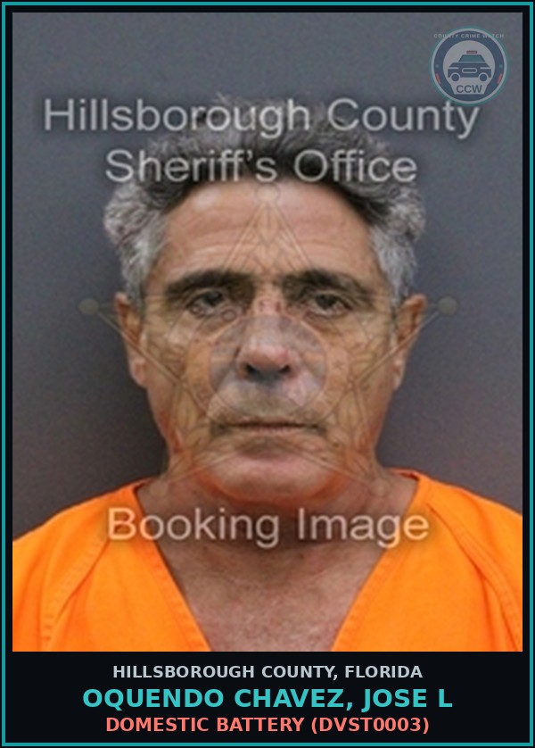 Booking mugshot of OQUENDO CHAVEZ, JOSE L in Hillsborough County