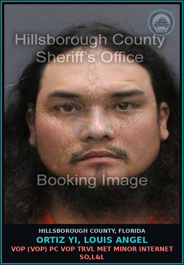 Booking mugshot of ORTIZ YI, LOUIS ANGEL in Hillsborough County