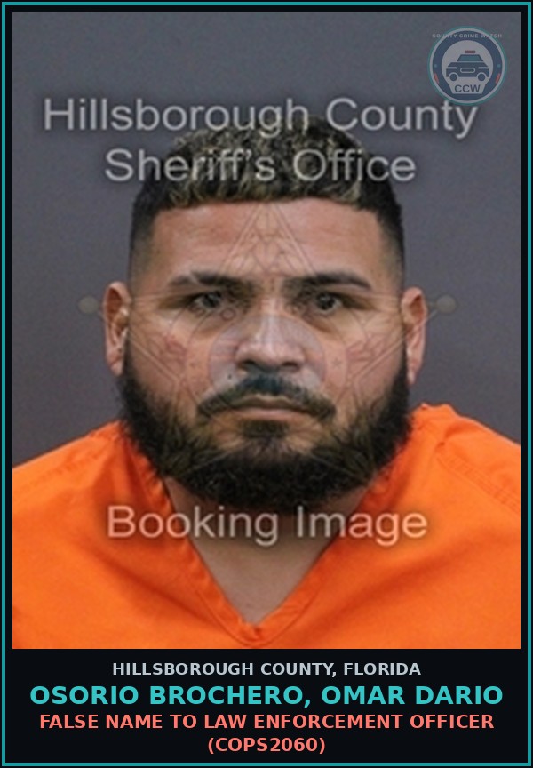 Booking mugshot of OSORIO BROCHERO, OMAR DARIO in Hillsborough County