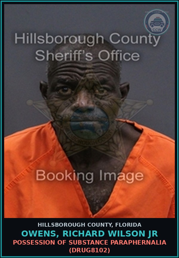 Booking mugshot of OWENS, RICHARD WILSON JR in Hillsborough County