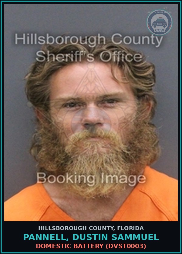 Booking mugshot of PANNELL, DUSTIN SAMMUEL in Hillsborough County
