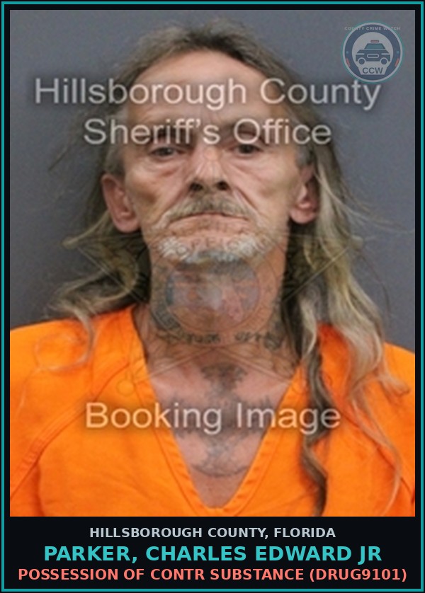 Booking mugshot of PARKER, CHARLES EDWARD JR in Hillsborough County