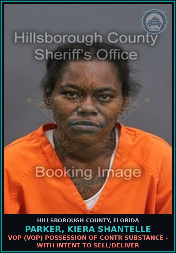 Booking mugshot of PARKER, KIERA SHANTELLE in Hillsborough County