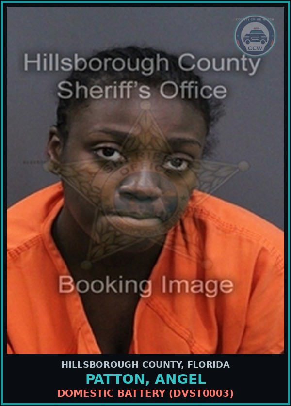 Booking mugshot of PATTON, ANGEL in Hillsborough County