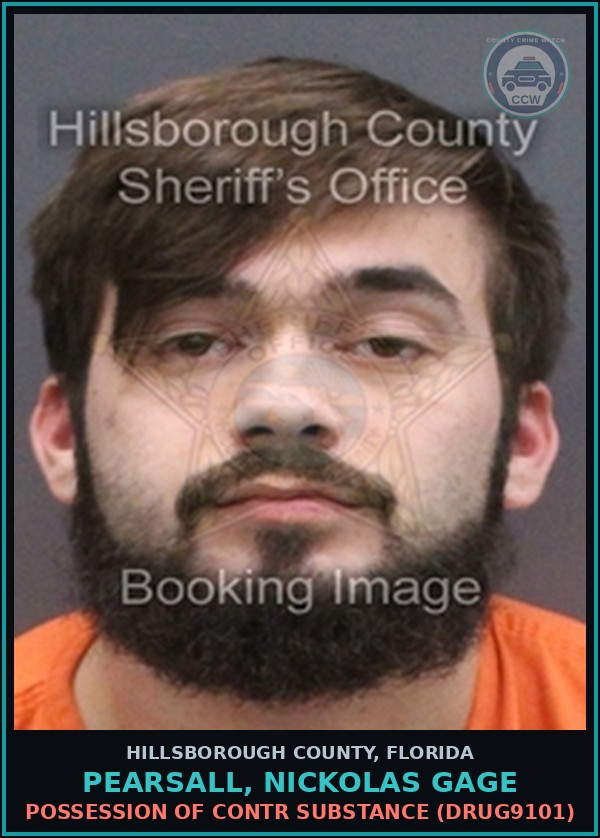 Booking mugshot of PEARSALL, NICKOLAS GAGE in Hillsborough County