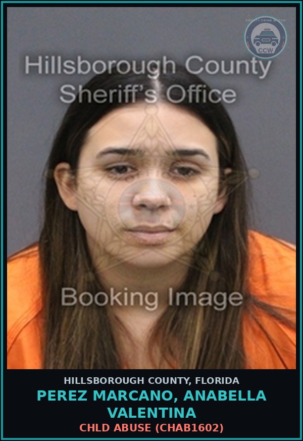 Booking mugshot of PEREZ MARCANO, ANABELLA VALENTINA in Hillsborough County
