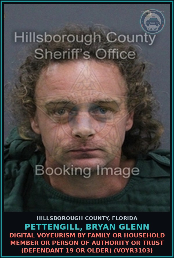 Booking mugshot of PETTENGILL, BRYAN GLENN in Hillsborough County