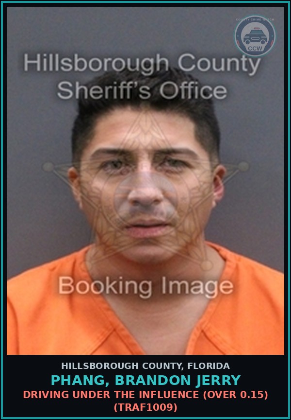 Booking mugshot of PHANG, BRANDON JERRY in Hillsborough County