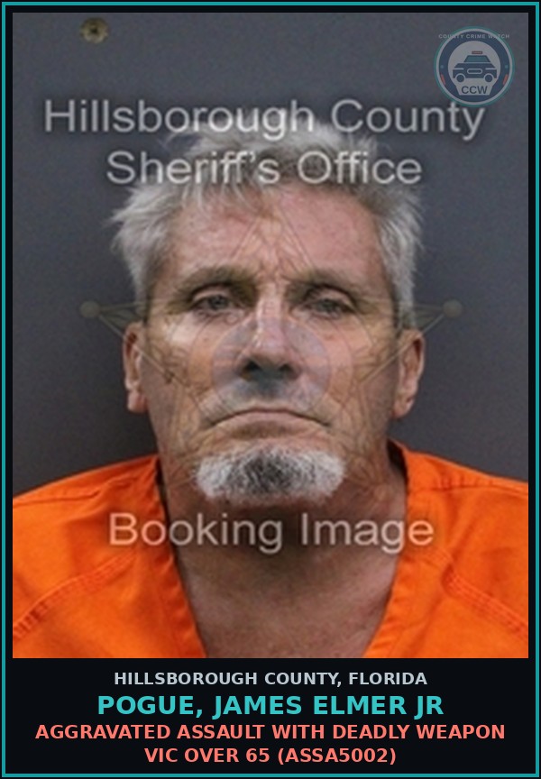 Booking mugshot of POGUE, JAMES ELMER JR in Hillsborough County